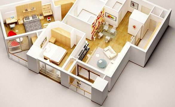 3D Model Detailed House Interior 3