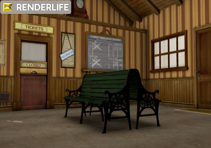 Rural Train station interior