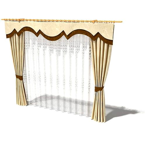 Beige Long Curtains