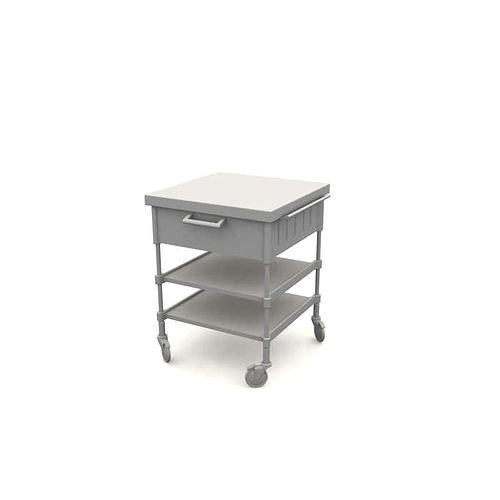 Rolling Shelved Table With Drawer