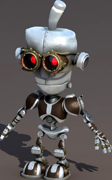 Cartoon Robot Riged 3D Model