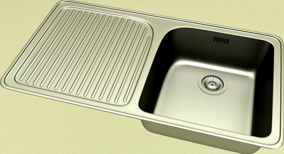 Stainless steel sink 3D Model