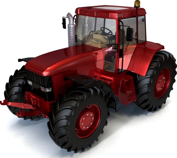 Red Tractor 3D Model