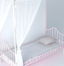 Pink canopy bed child EGLANTINE Houses of the world