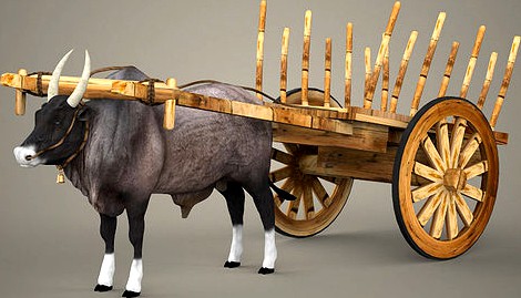 Realistic Ox and Cart
