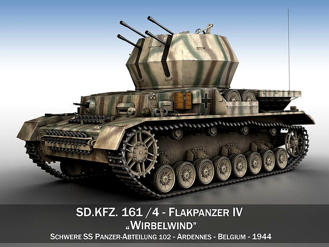 Flakpanzer IV - Wirbelwind - s SS-PzAbt 102