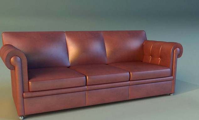 Sofa leather classic red