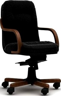 Black leather office chair - 2