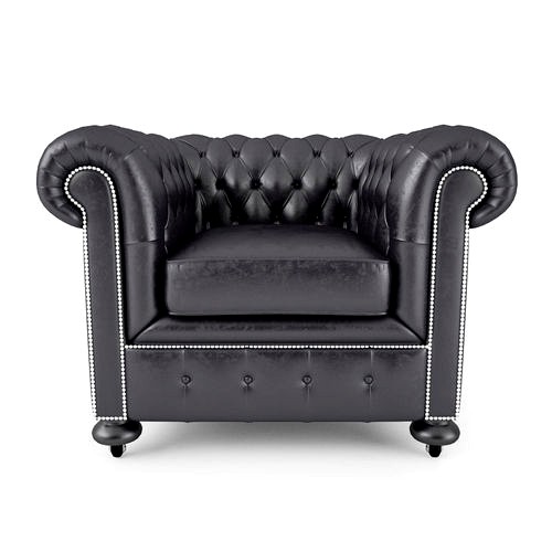 William Blake Armchair Chesterfield Leather Black