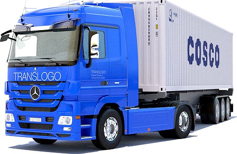 Mercedes Actros with containers semitruck