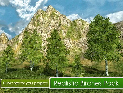 Realistic Birches Pack