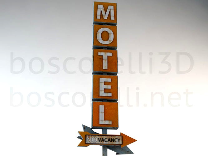 Old Motel Sign Standing Vertical