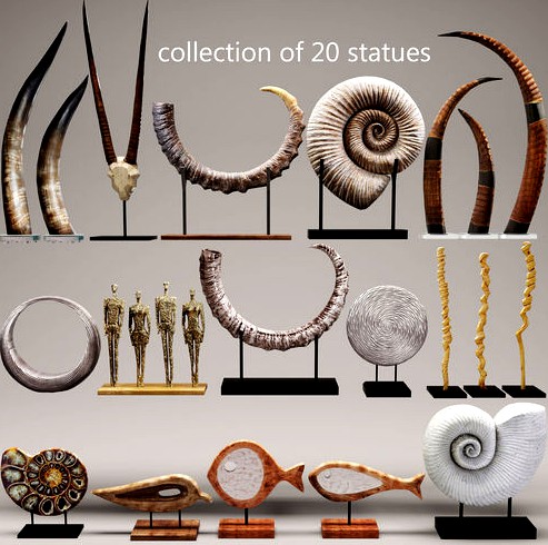 Set of statues and sculptures 3