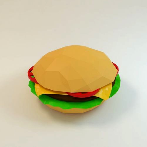 hamburger cheeseburger low poly style