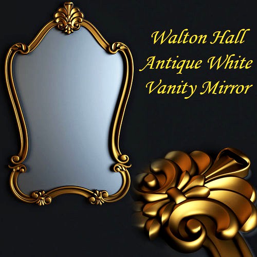 Walton Hall -  Antique White Vanity Mirror