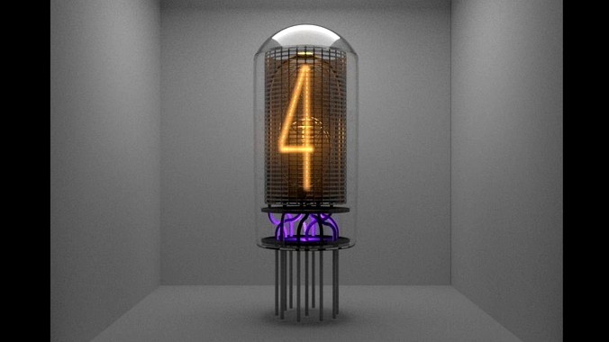 Nixie Tube Retro 50s Electronics 3D Model