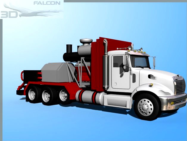Falcon3D Fracking Pumper Truck 3D Model