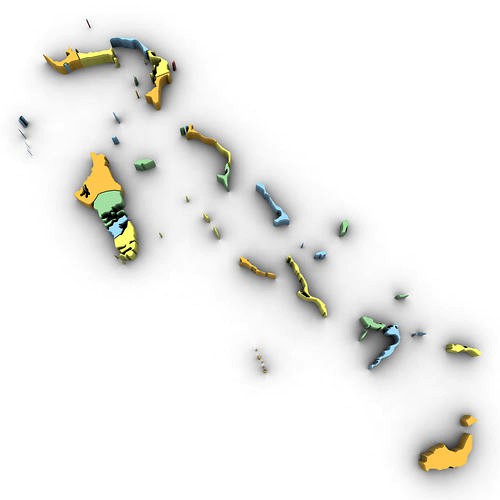 3d Political Map of the Bahamas
