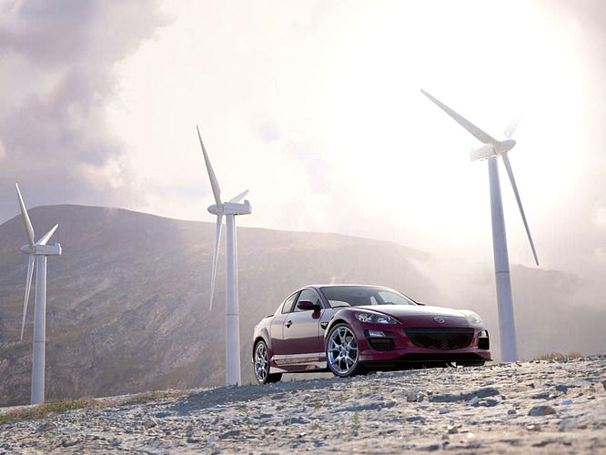 Red Mazda Rx 8 In The Mountains