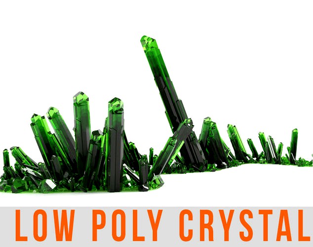 Crystal Diamond Emerald Field Low poly