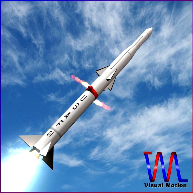 USAF Blue Scout Jr Rocket 3D Model