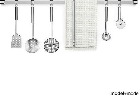 Kitchen utensils  on rail