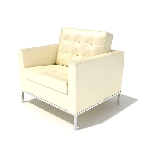 Retro White Cushion Arm Chair