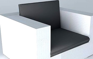 Armchair ANTIBES white square houses the world