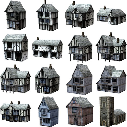 Low Polygon Medieval Buildings