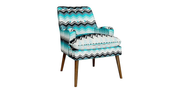 Colourful armchair with pillow 225