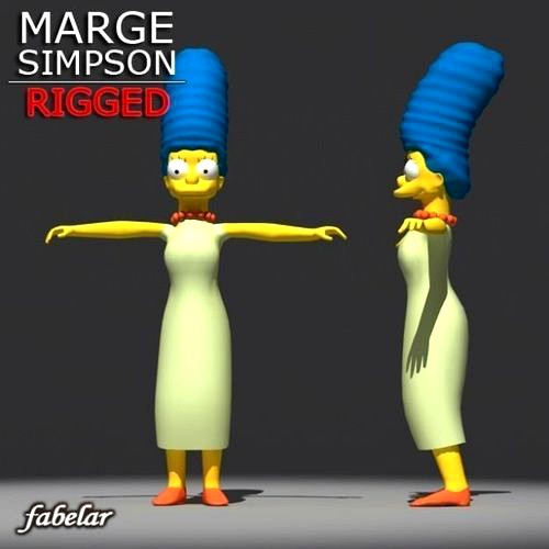 Marge Simpson model rigged