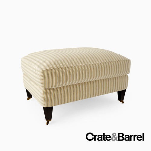 Crate and Barrel Essex Ottoman with Casters