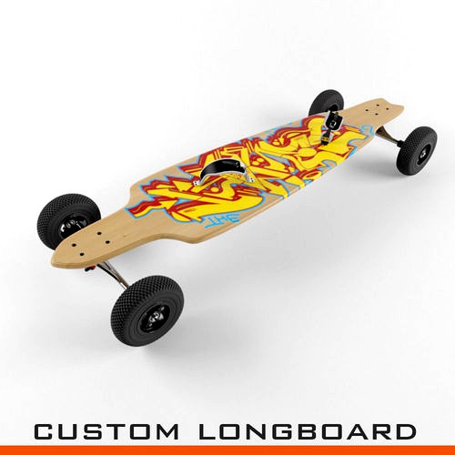 Mountain Longboard and Custom Skateboard Ultra Realistic