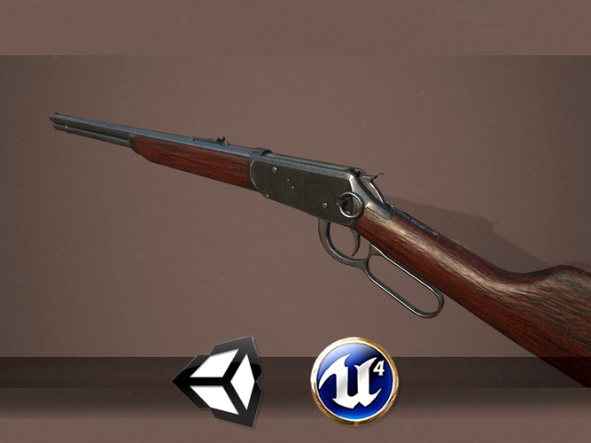 Winchester Rifle - PBR Weapon and Game Ready