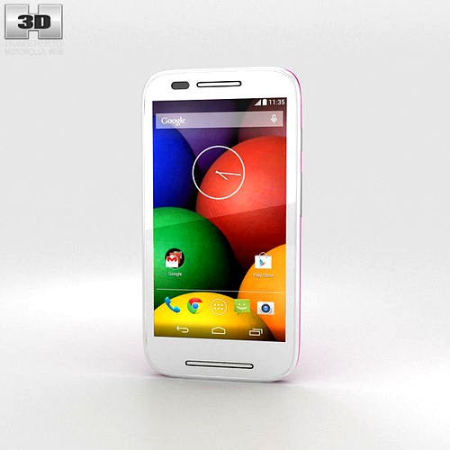 Motorola Moto E Raspberry and White