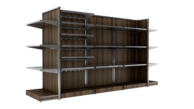 mass grocer or supermarket modular shelf unit