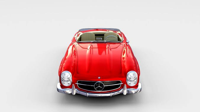 Fully Modelled Mercedes 300SL Roadster Red rev