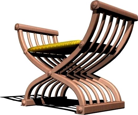 wooden bended curule chair