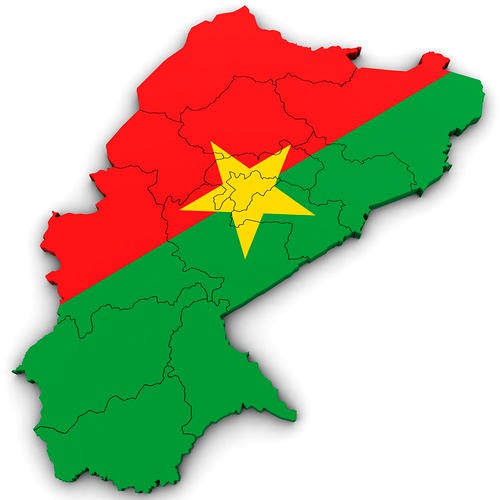 3d Political Map of Burkina Faso