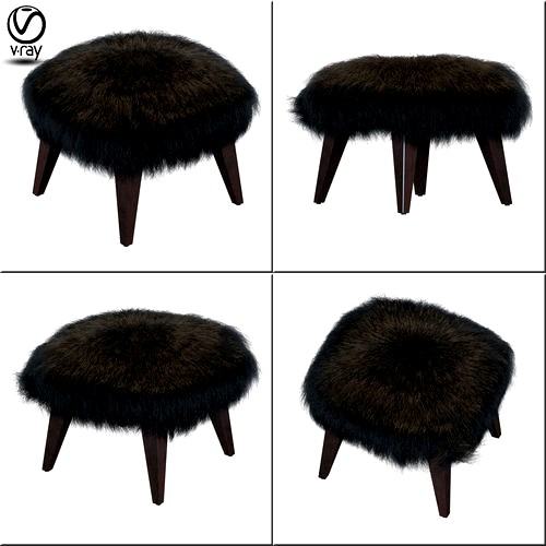 OTTO TIBETAN FUR CUBE OTTOMAN