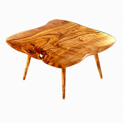 Wood slab side table