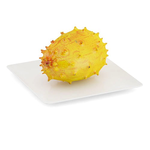 Horned Melon on White Plate