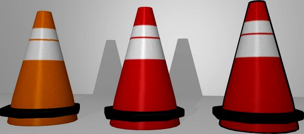 Traffic Cone X3 3D Model