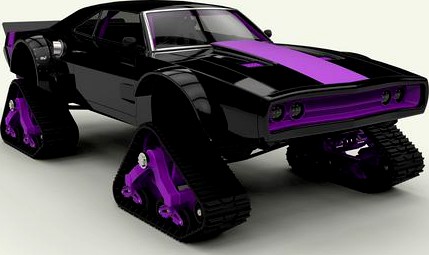 Dodge Charger with Mattracks Suspension tracks