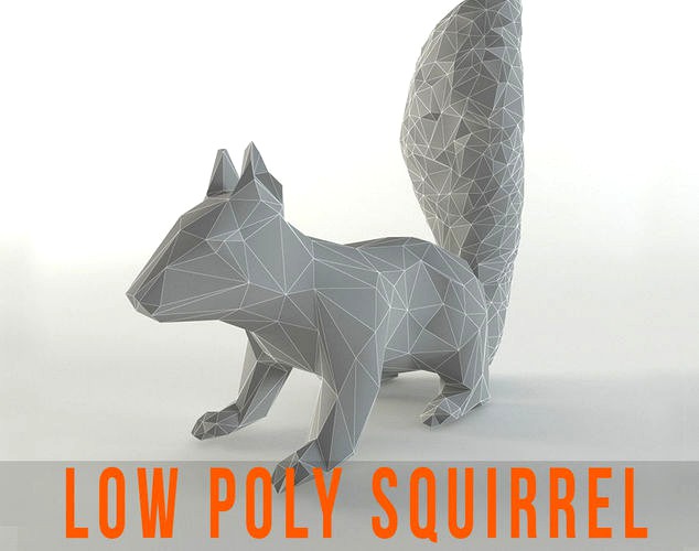 Squirrel Lowpoly Chipmunk Rodent Mammal Animal Low Poly