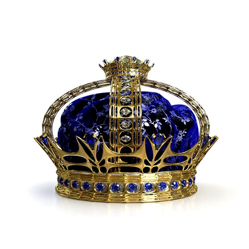 Gold Crown with Velvet Diamonds and Sapphires