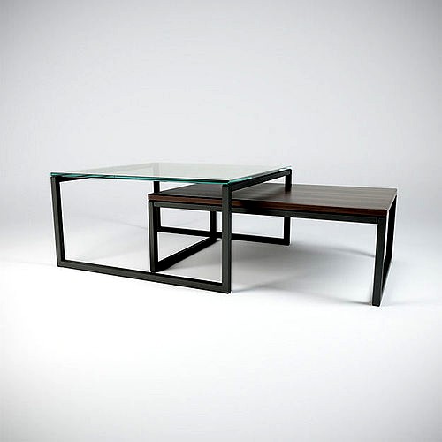 Coffeetable Set - Glass and Wood