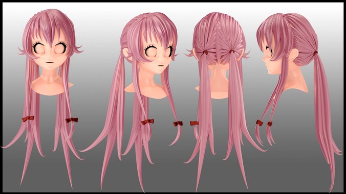 Yuno gasai hair style