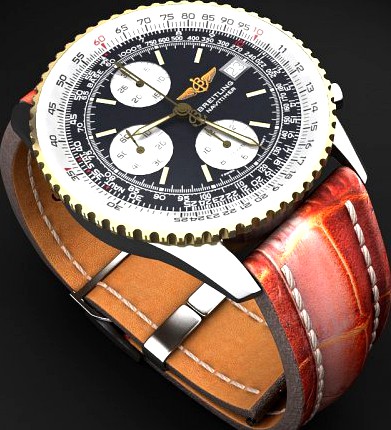 Breitling Old Navitimer II mens luxury watch 3D Model