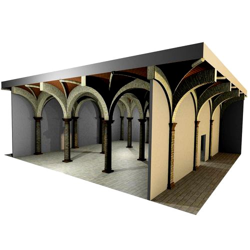 Vaulting 3-5  Romanic 750cm spaced  thick arches and thick curbs